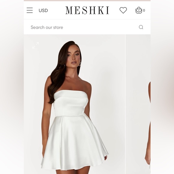 Satin Mini Dress with tulle from MESHKI - Picture 1 of 4
